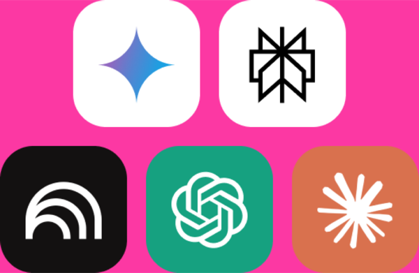 Gemini, Perplexity, NotebookLM, ChatGPT, Claude 로고